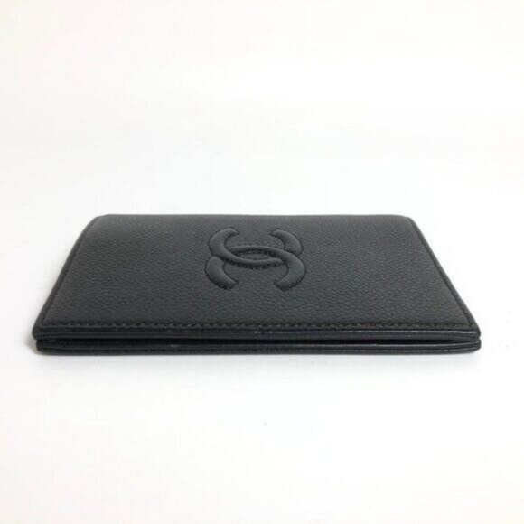 Authentic CHANEL CC Timeless Caviar Passport Holder Agenda Case Black Leather - Picture 5 of 8